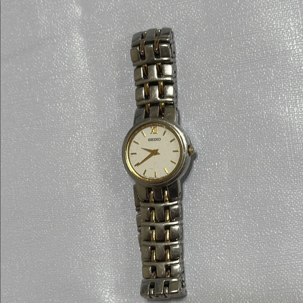 Seiko White Dial Two-Tone Stainless Steel Women's Watch
